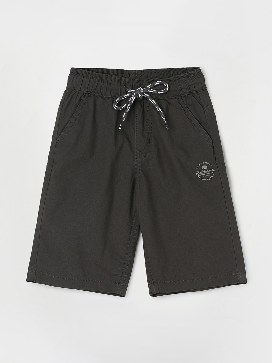 

max Boys Mid-Rise Pure Cotton Shorts, Olive