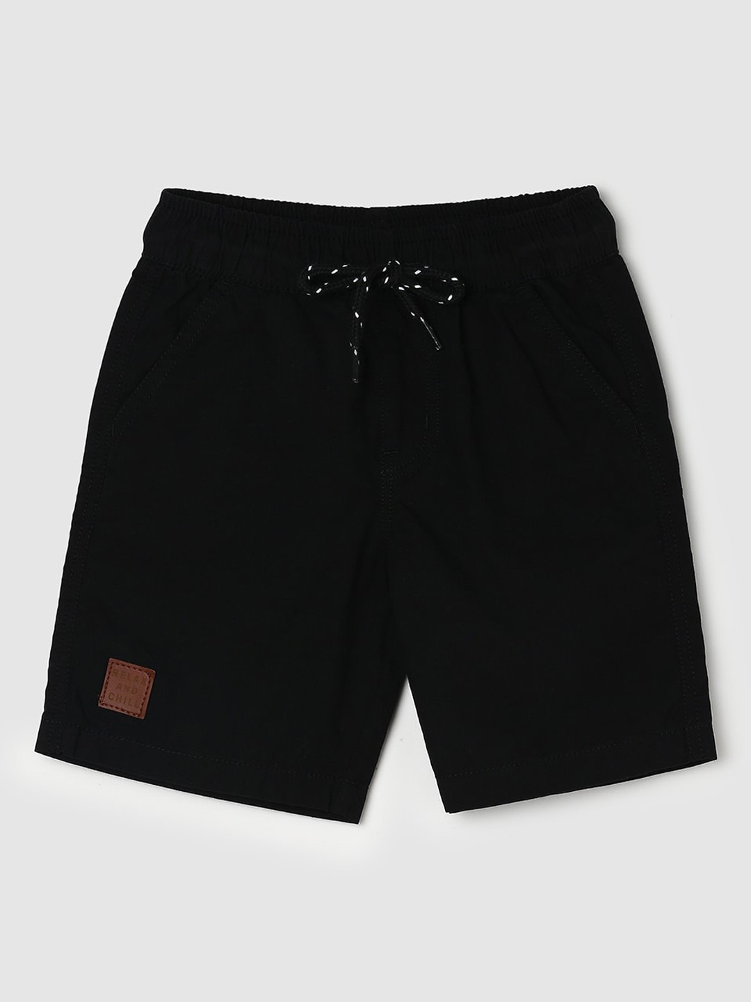 

max Boys Mid Rise Pure Cotton Shorts, Black