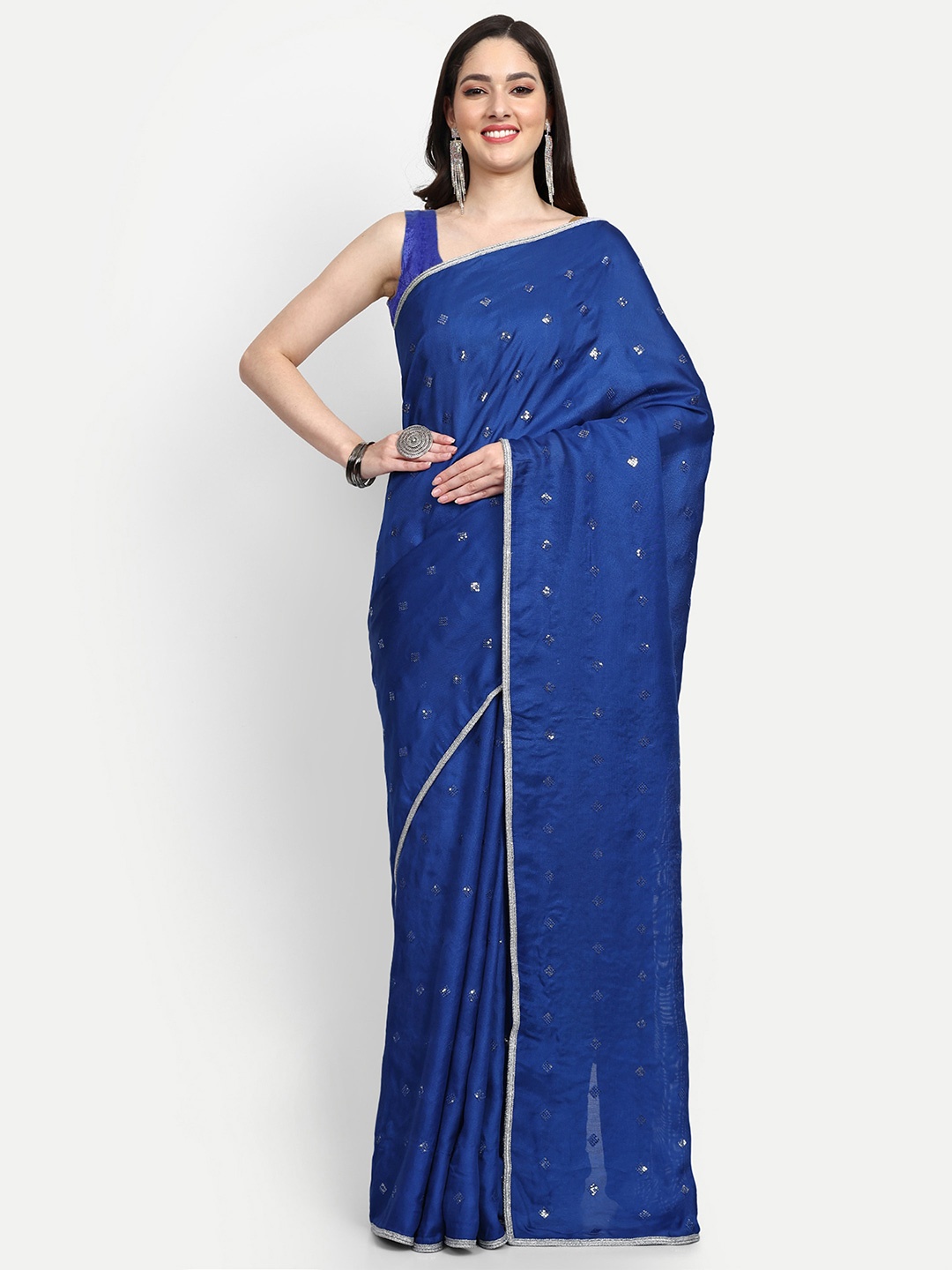 

LTS Label Tripti Saxena Embellished Sequinned Saree, Blue