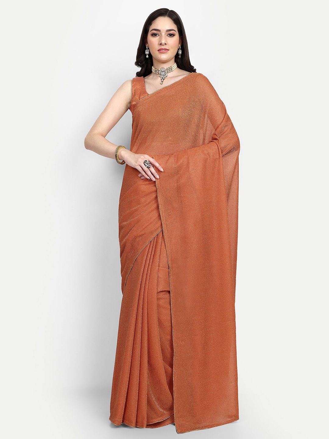 

LTS Label Tripti Saxena Embellished Saree, Orange