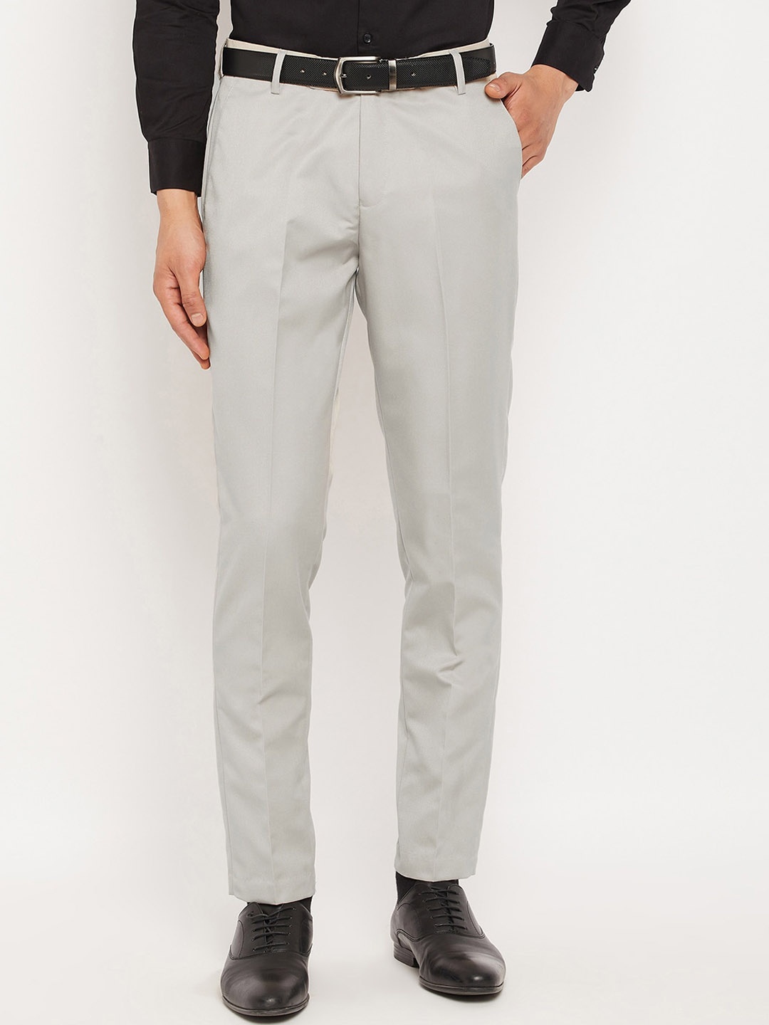 

VEI SASTRE Men Smart Slim Fit Formal Trousers, Beige