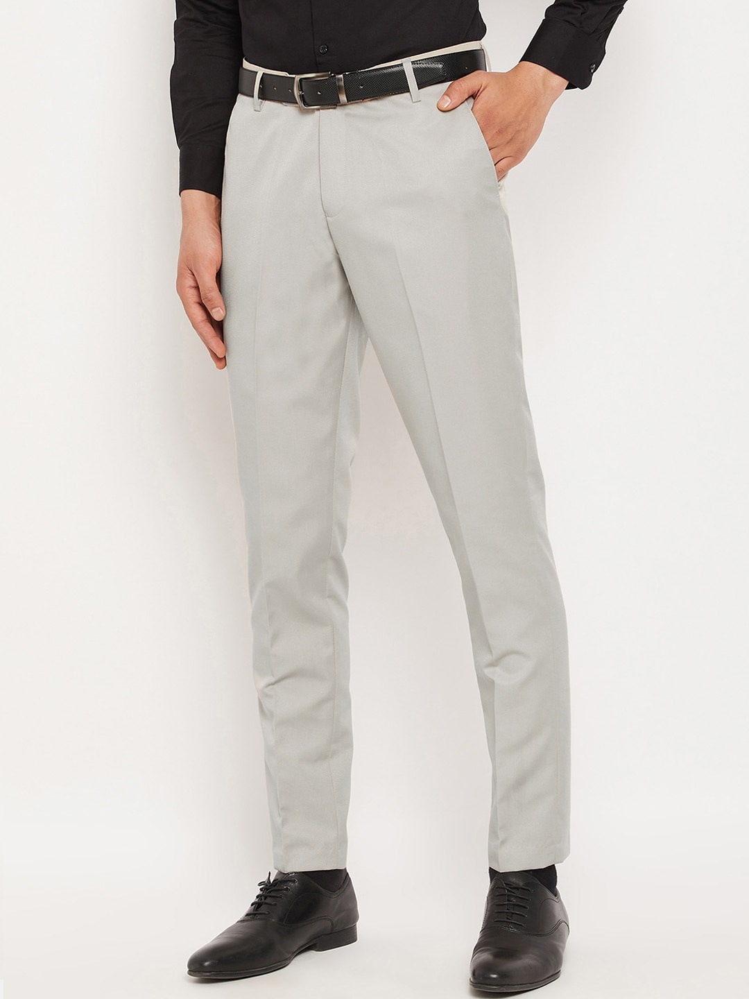 

VEI SASTRE Men Smart Mid Rise Slim Fit Cotton Formal Trousers, Beige