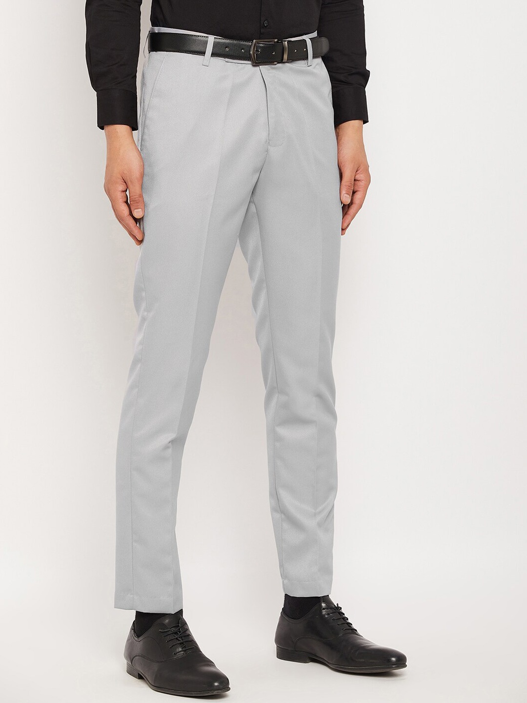 

VEI SASTRE Men Smart Slim Fit Formal Trousers, Grey