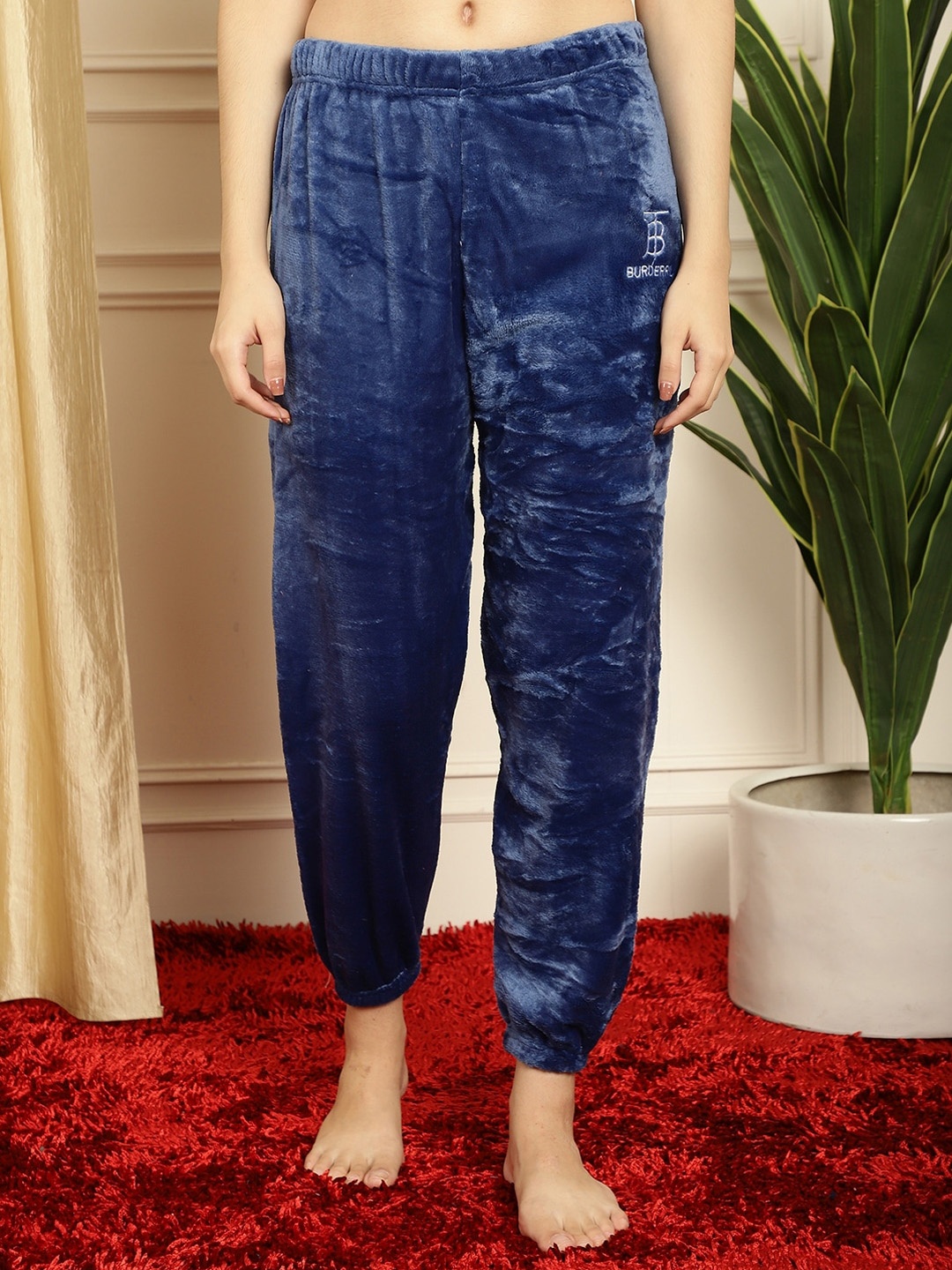 

TAG 7 Women Fur Lounge Pants, Blue