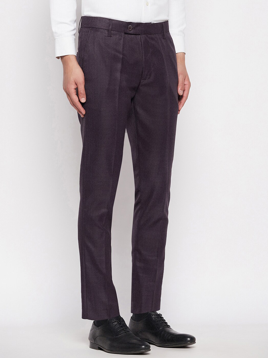 

VEI SASTRE Men Smart Slim Fit Formal Trouser, Magenta