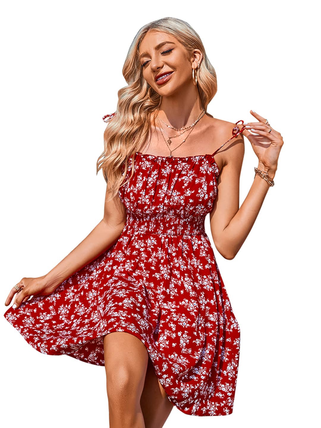 

StyleCast Red Floral Printed Fit & Flare Dress