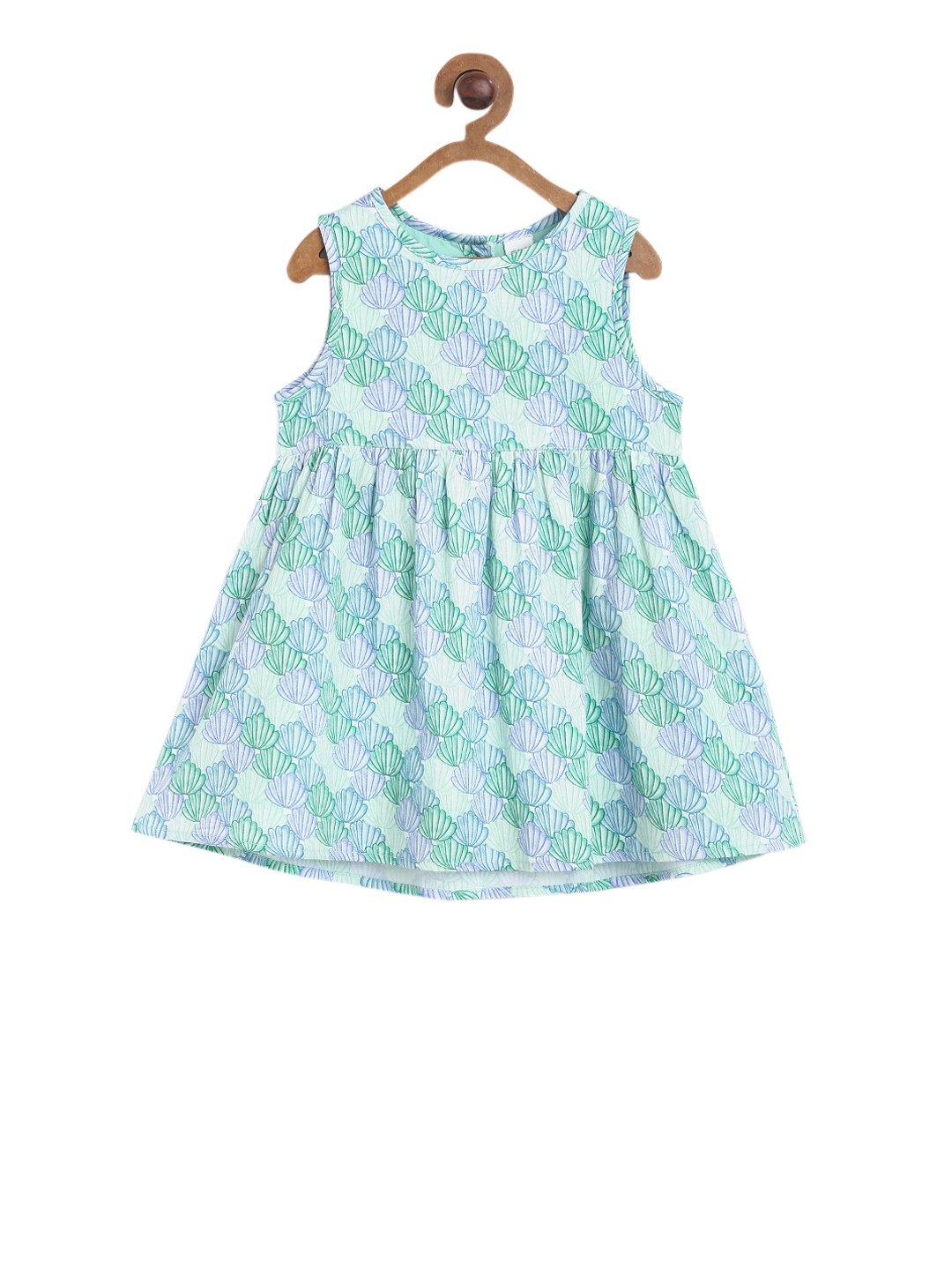 

MINI KLUB Girls Green Printed A-Line Dress