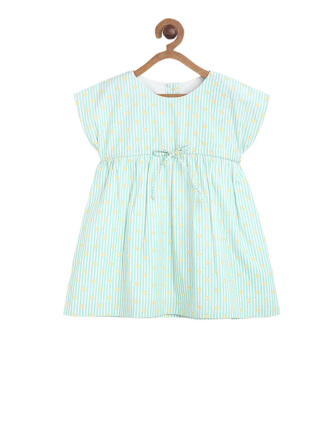 

MINI KLUB Girls Green Striped A-Line Dress