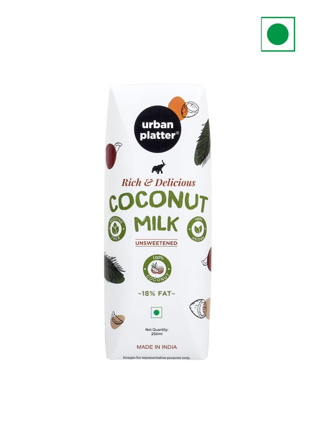 

URBAN PLATTER Unsweetened Coconut Milk 250 ml, White