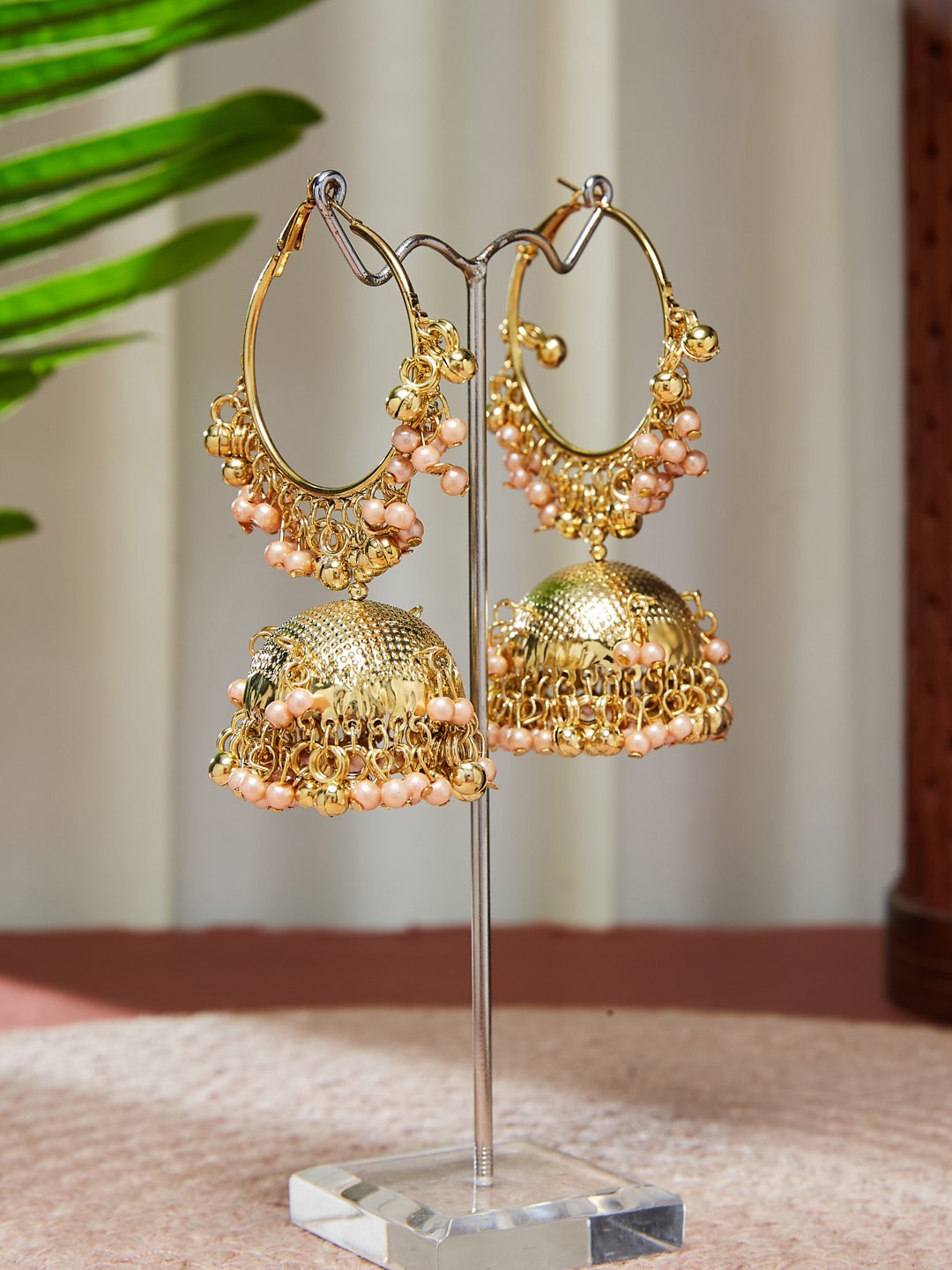 

ATIBELLE Gold Plated Contemporary Jhumkas Earrings