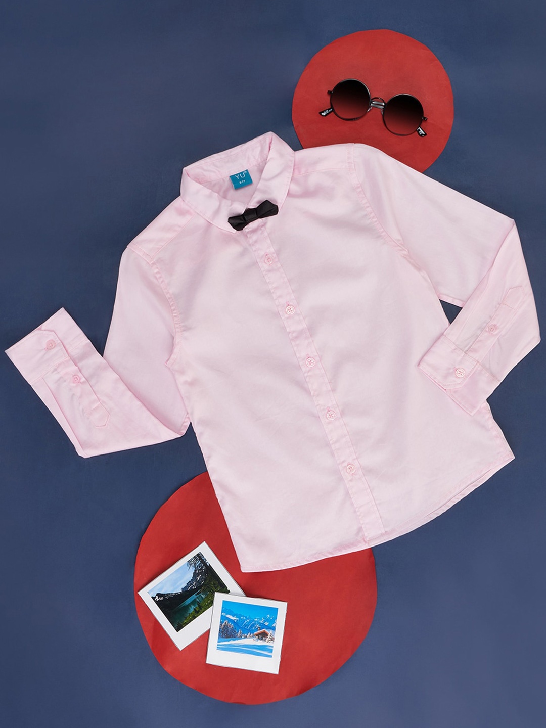 

YU by Pantaloons Boys Classic Cotton Casual Shirt With Bow, Pink