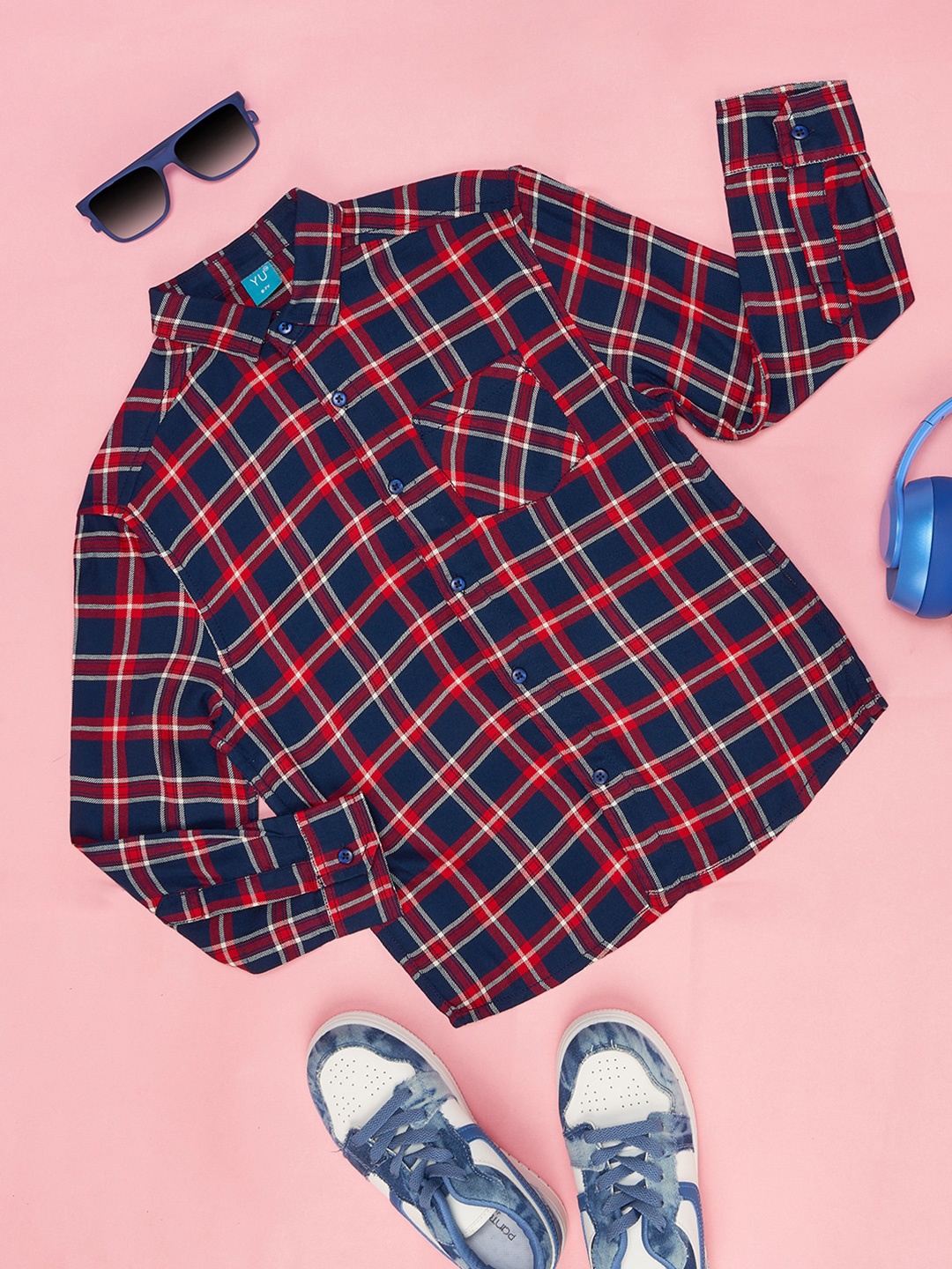 

YU by Pantaloons Boys Checked Classic Casual Shirt, Red