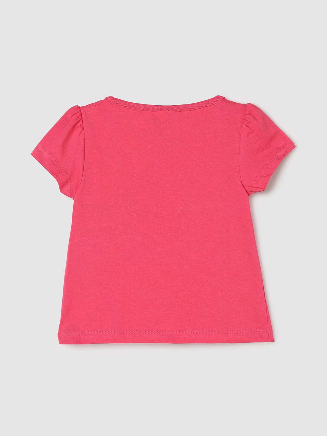 

max Girls Typography Printed Pure Cotton T-shirt, Coral