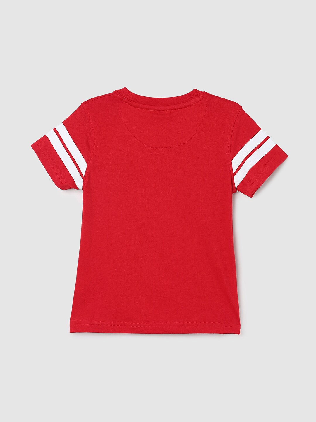 

max Boys Typography Printed Round Neck Cotton T-shirt, Red