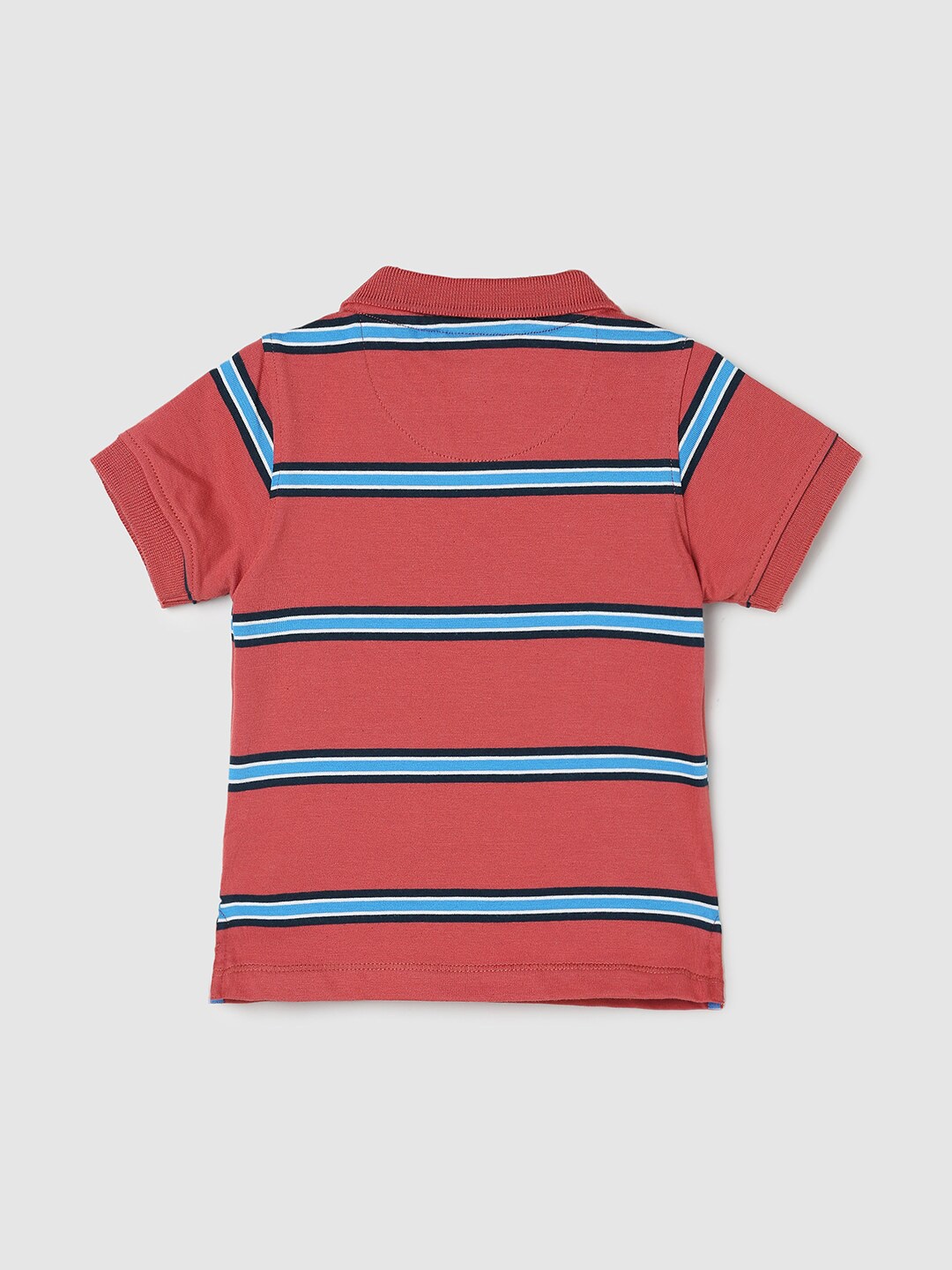 

max Boys Striped Polo Collar Cotton T-shirt, Pink