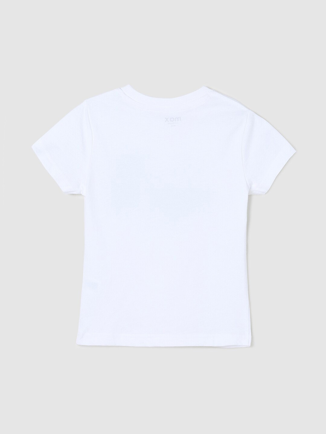 

max Boys Typography Printed Round Neck Cotton T-shirt, White