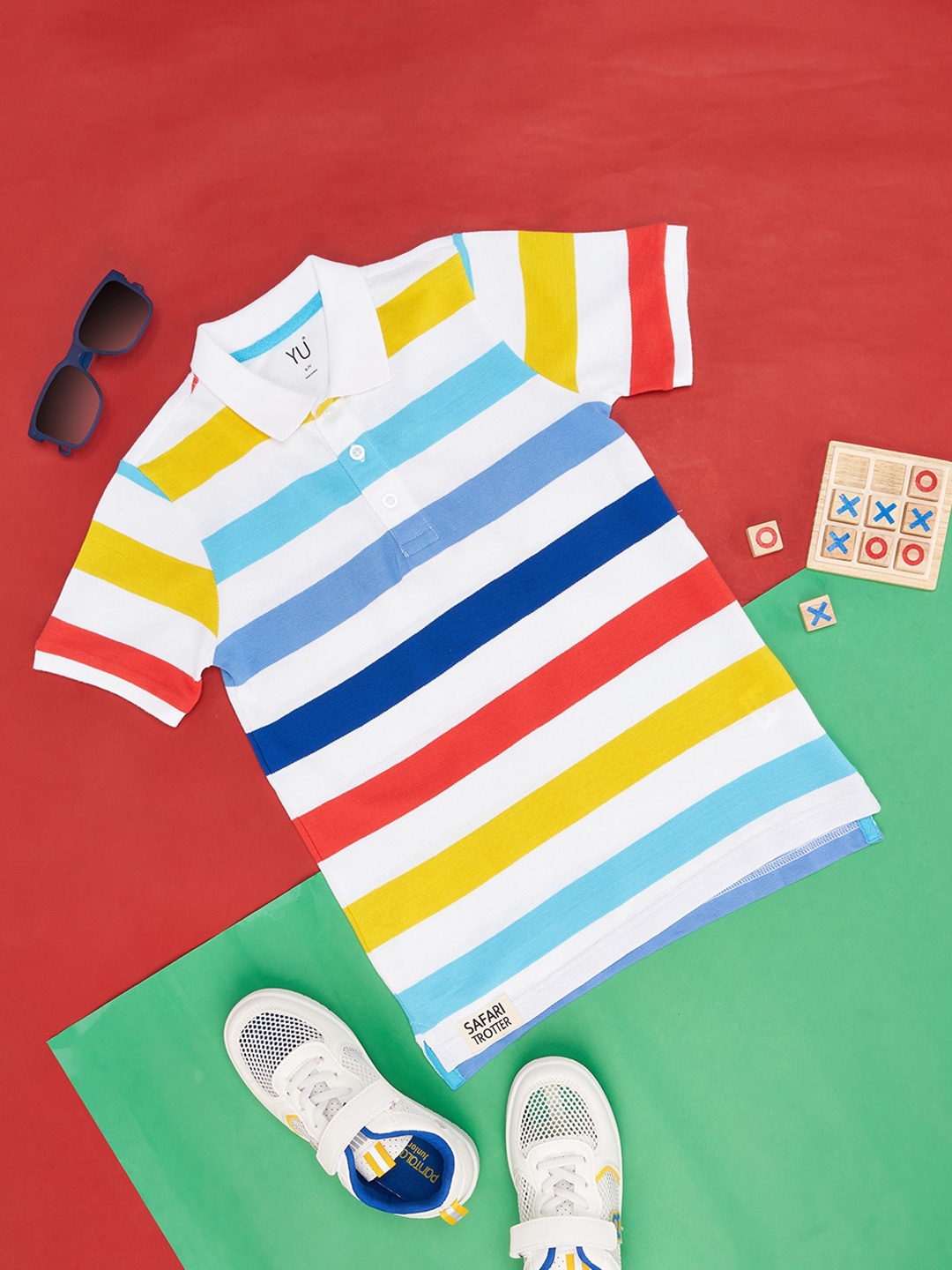 

YU by Pantaloons Boys Striped Cotton T-shirt, White