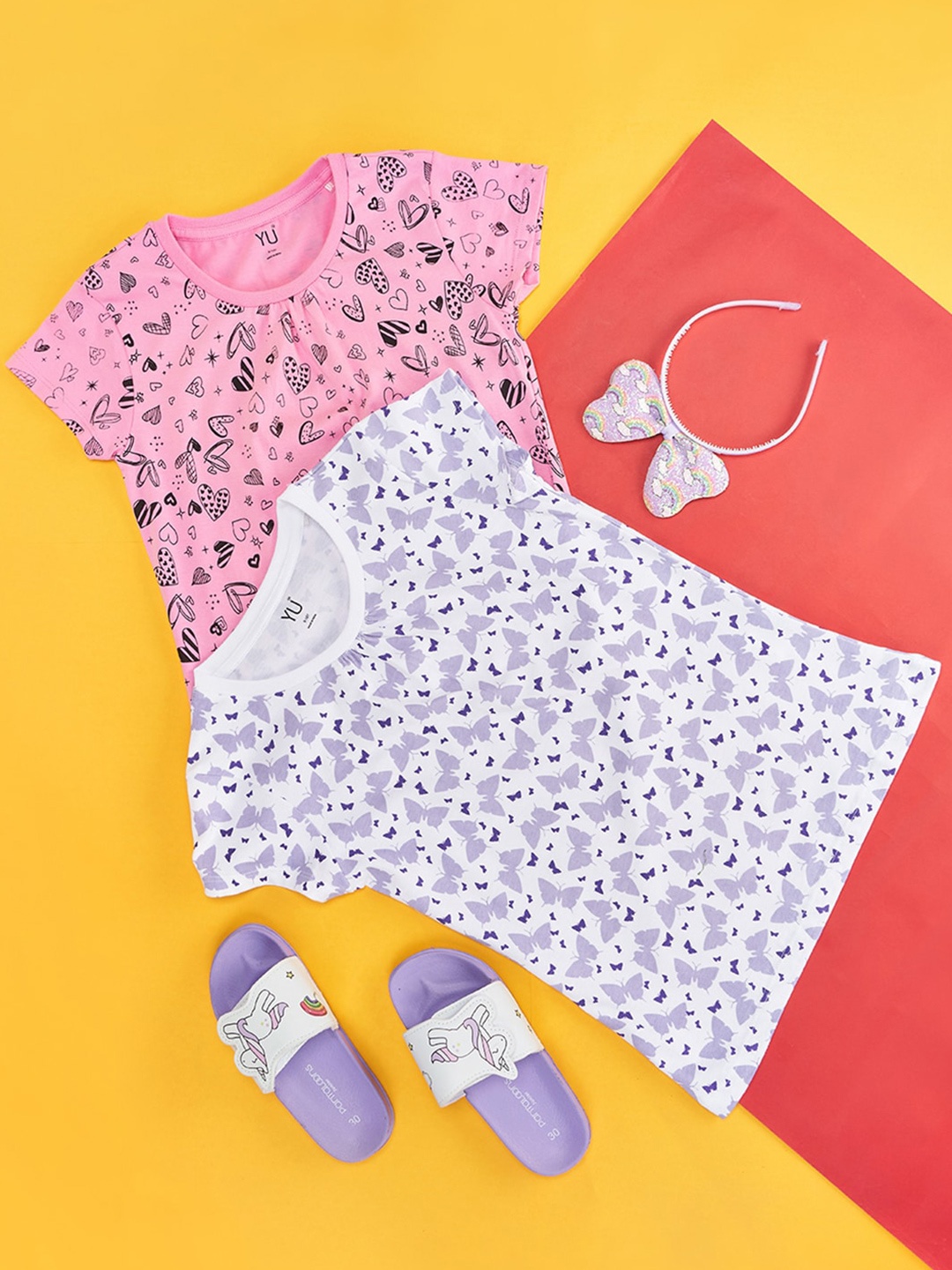 

YU by Pantaloons Girls Multicoloured Printed Pockets T-shirt, Multi