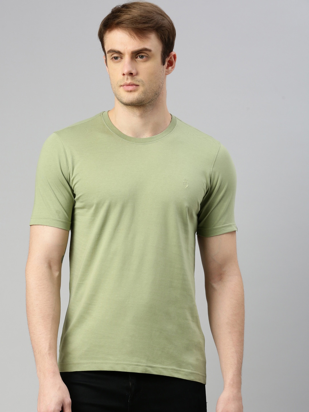 

ZEDD Round Neck Cotton T-shirt, Green