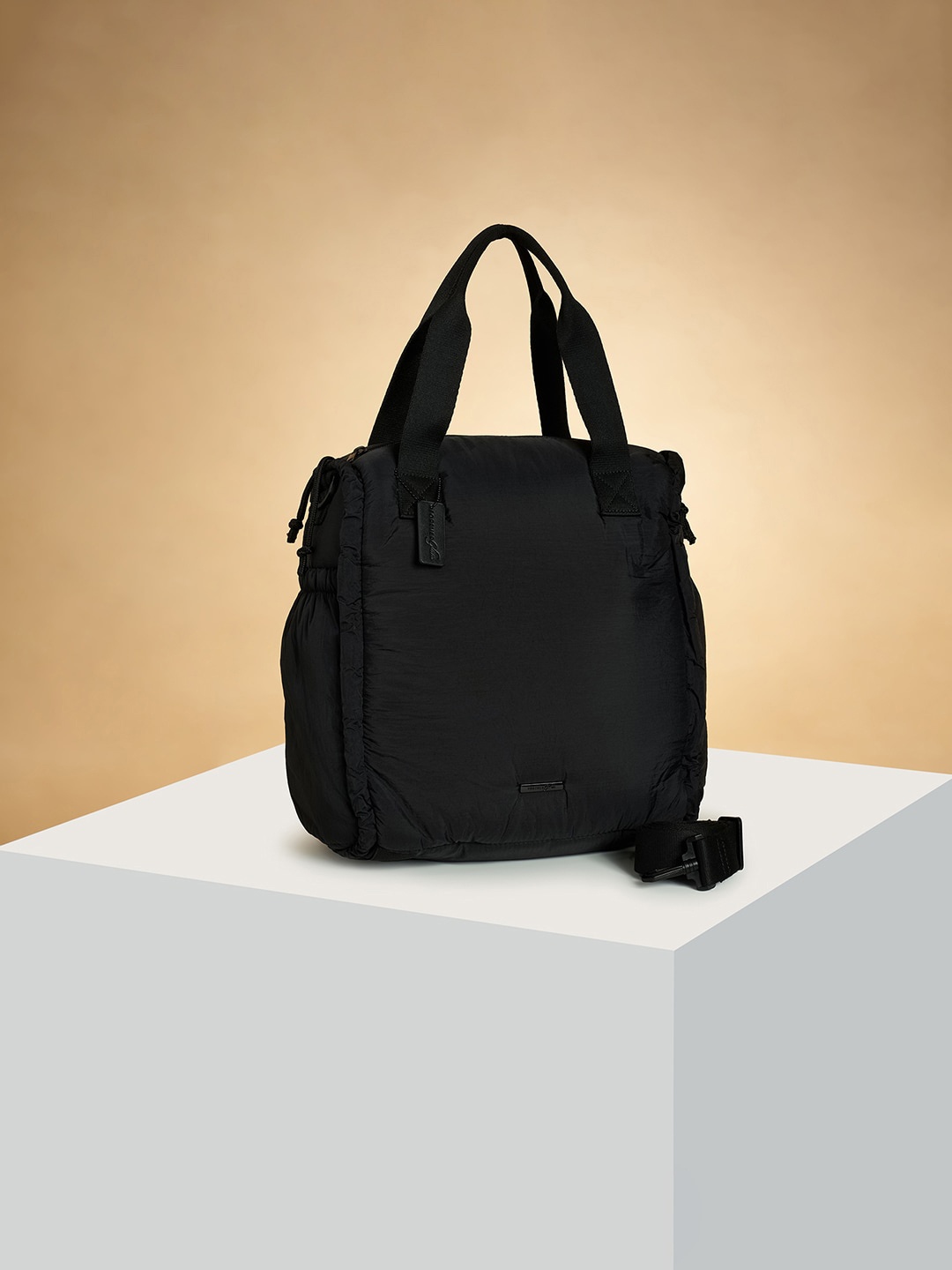 Forever Glam by Pantaloons Structured Handheld Bag, Black