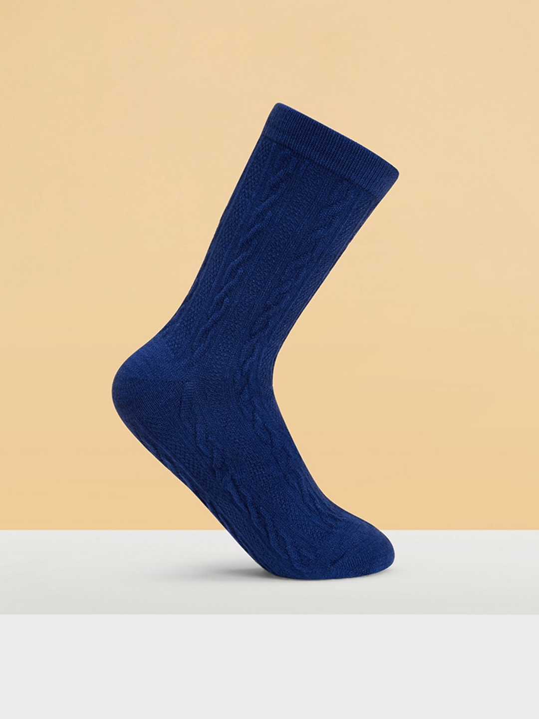 

BYFORD by Pantaloons Men Self-Design Calf-Length Socks, Navy blue