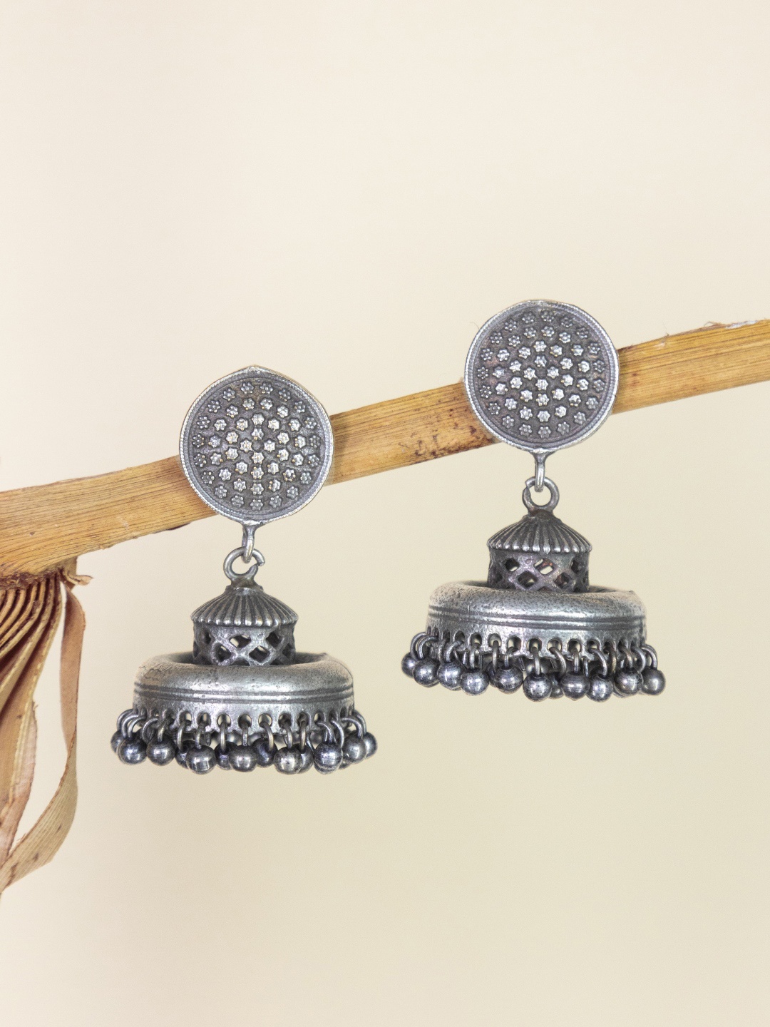 

Infuzze Silver Plated Dome Shaped Jhumkas