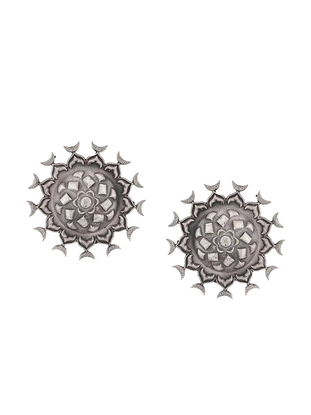 

Infuzze Silver-Plated Oxidised Stud Earrings