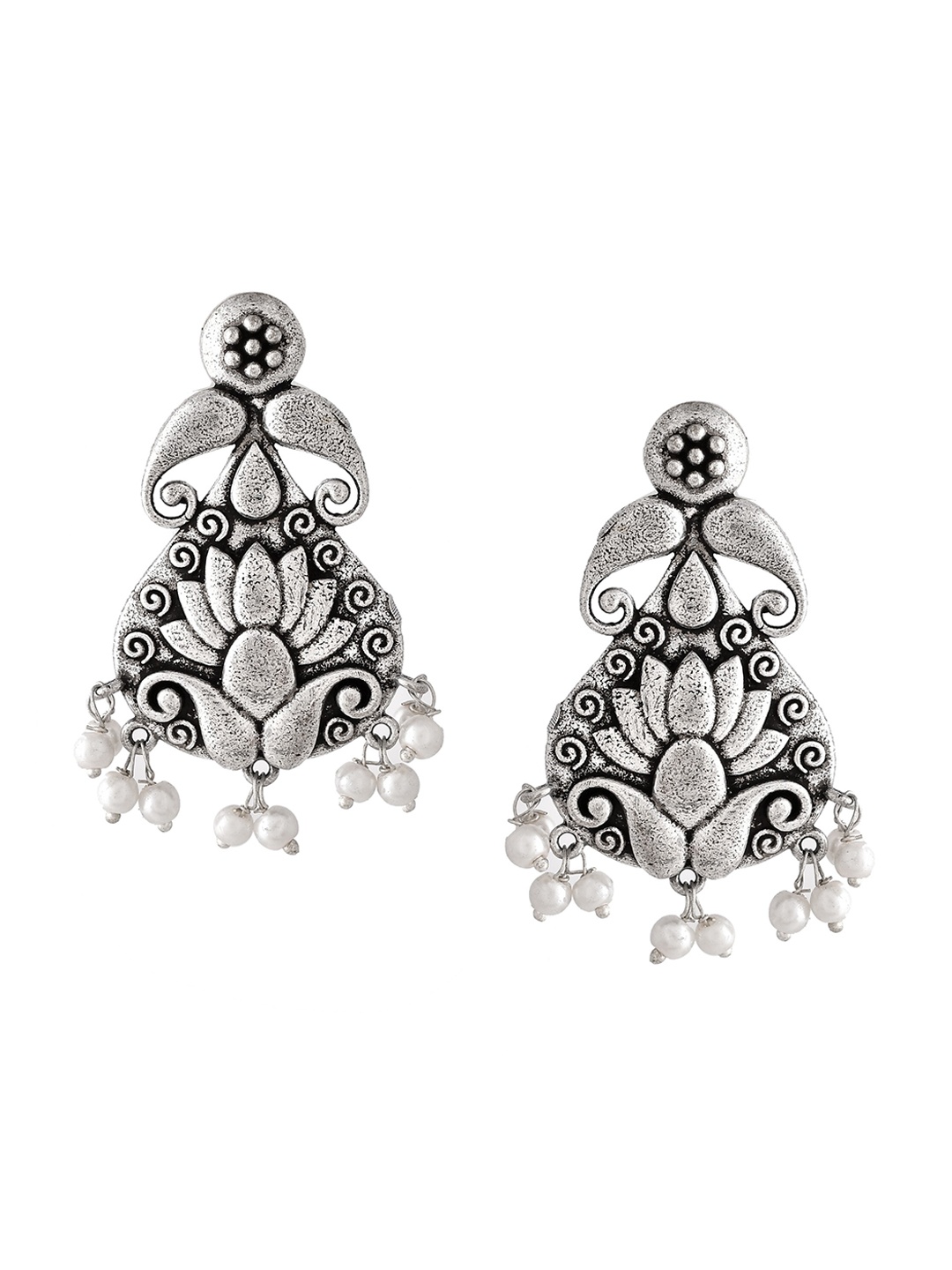 

Infuzze Silver-Plated Contemporary Drop Earrings