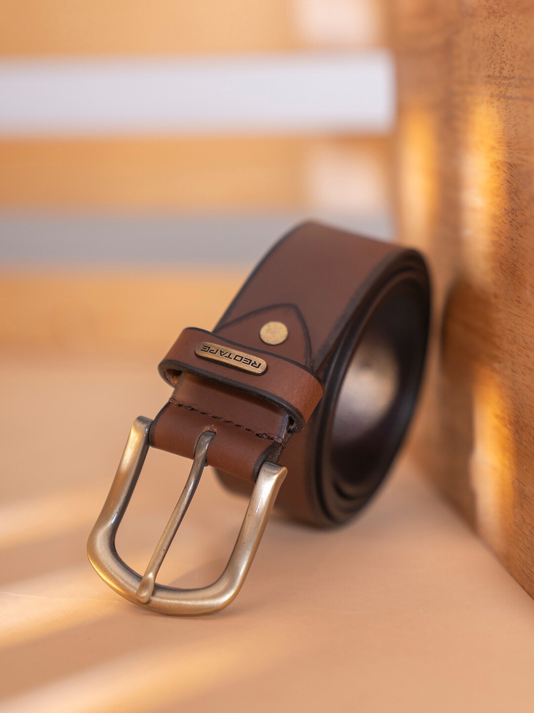 

Red Tape Men Leather Belt, Brown