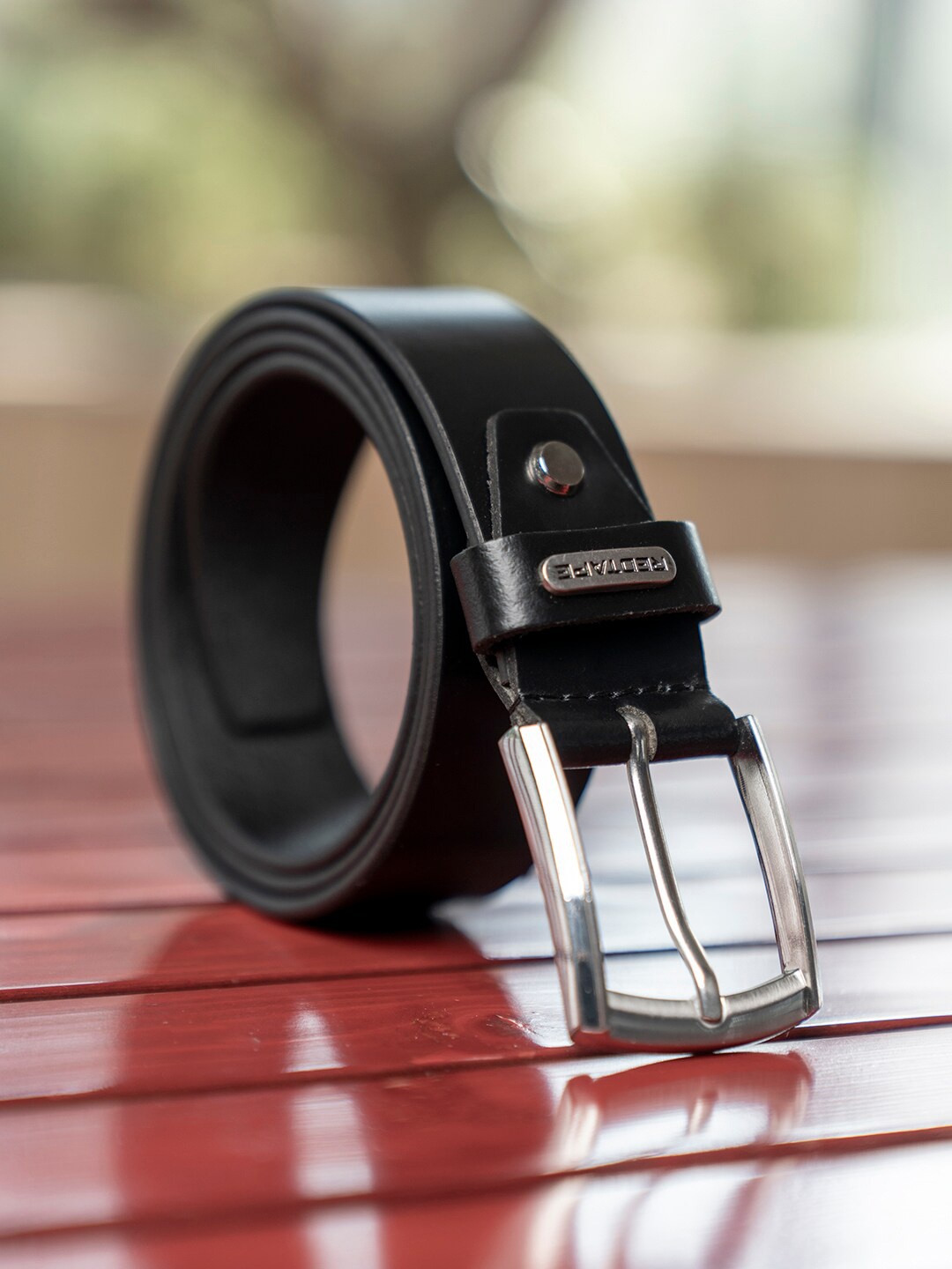 

Red Tape Men Leather Formal Belt, Black