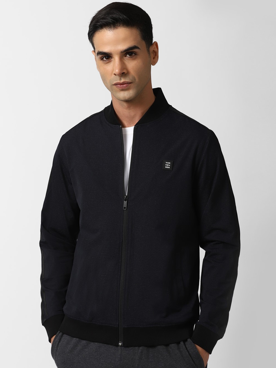 

Van Heusen Flex Mock Collar Windcheater Bomber Jacket, Navy blue
