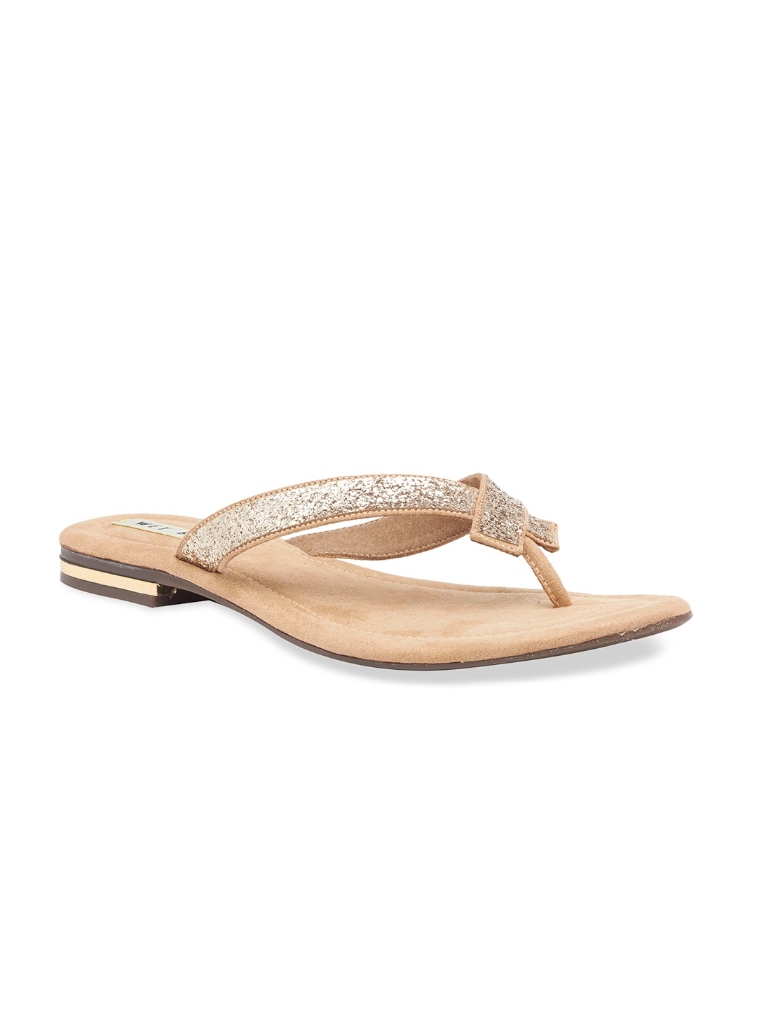 

Wet Blue Women Beige Solid Synthetic Open Toe Flats