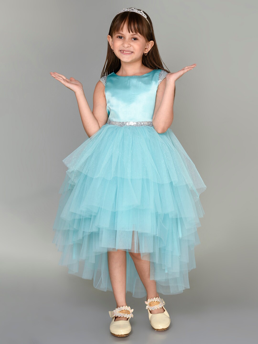 

Toy Balloon kids Self Design Fit & Flare Midi Dress, Green
