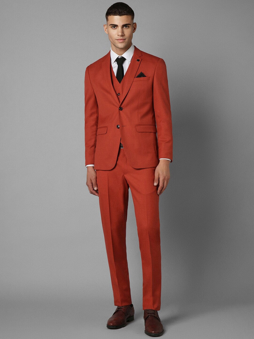 

Allen Solly Slim-Fit 3 Piece Formal Suit, Orange