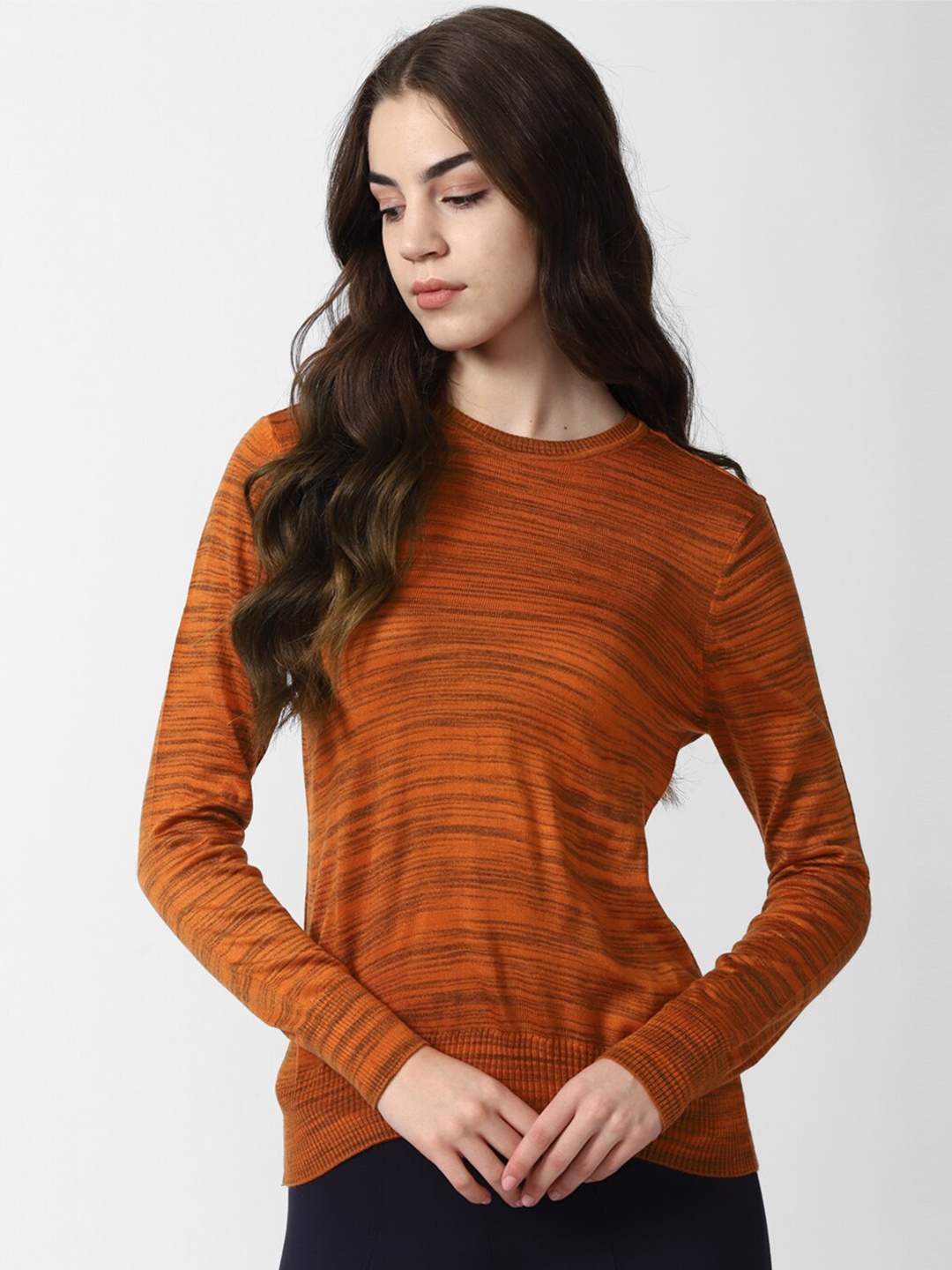 

Van Heusen Woman Abstract Printed Round Neck Long Sleeves Pullover, Orange
