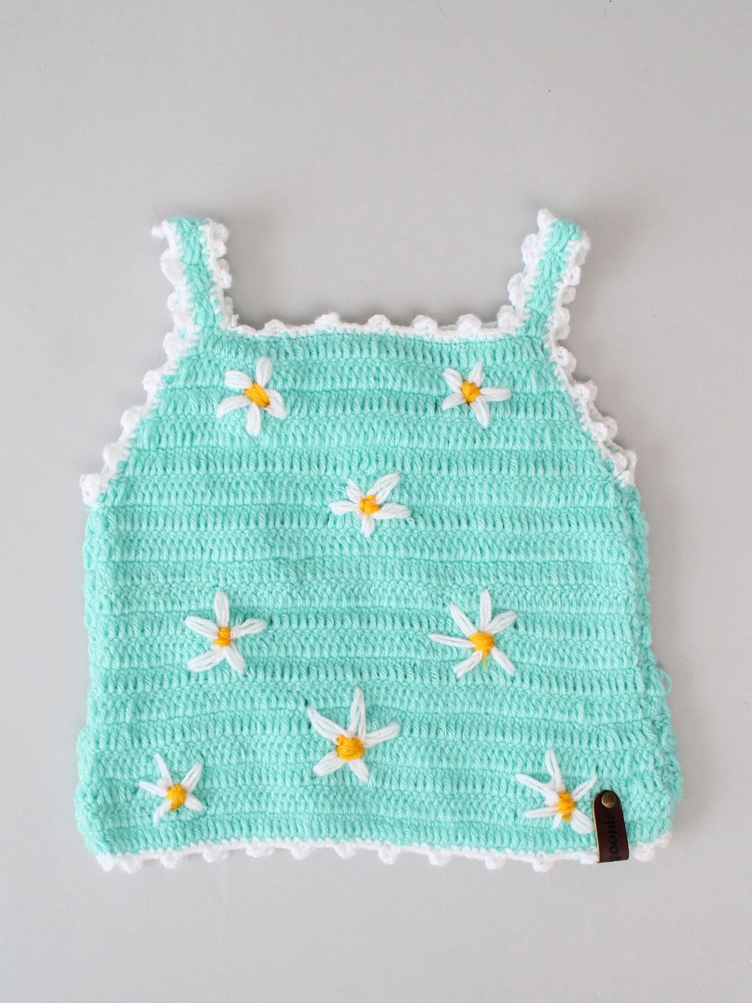 

Woonie Kids Floral Embroidered Sweater Vest, Green