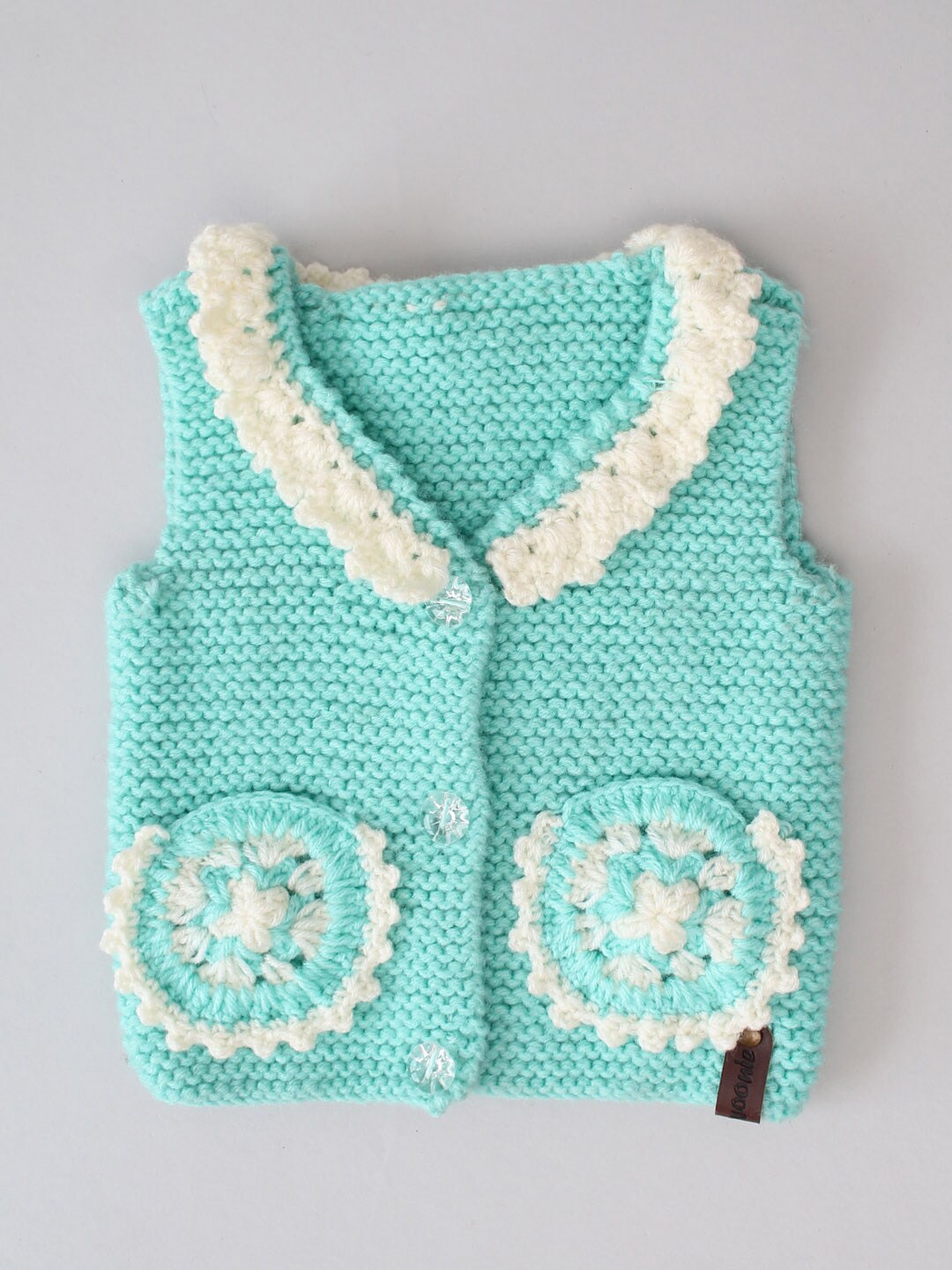 

Woonie Kids Acrylic Cable Knit Cardigan, Green