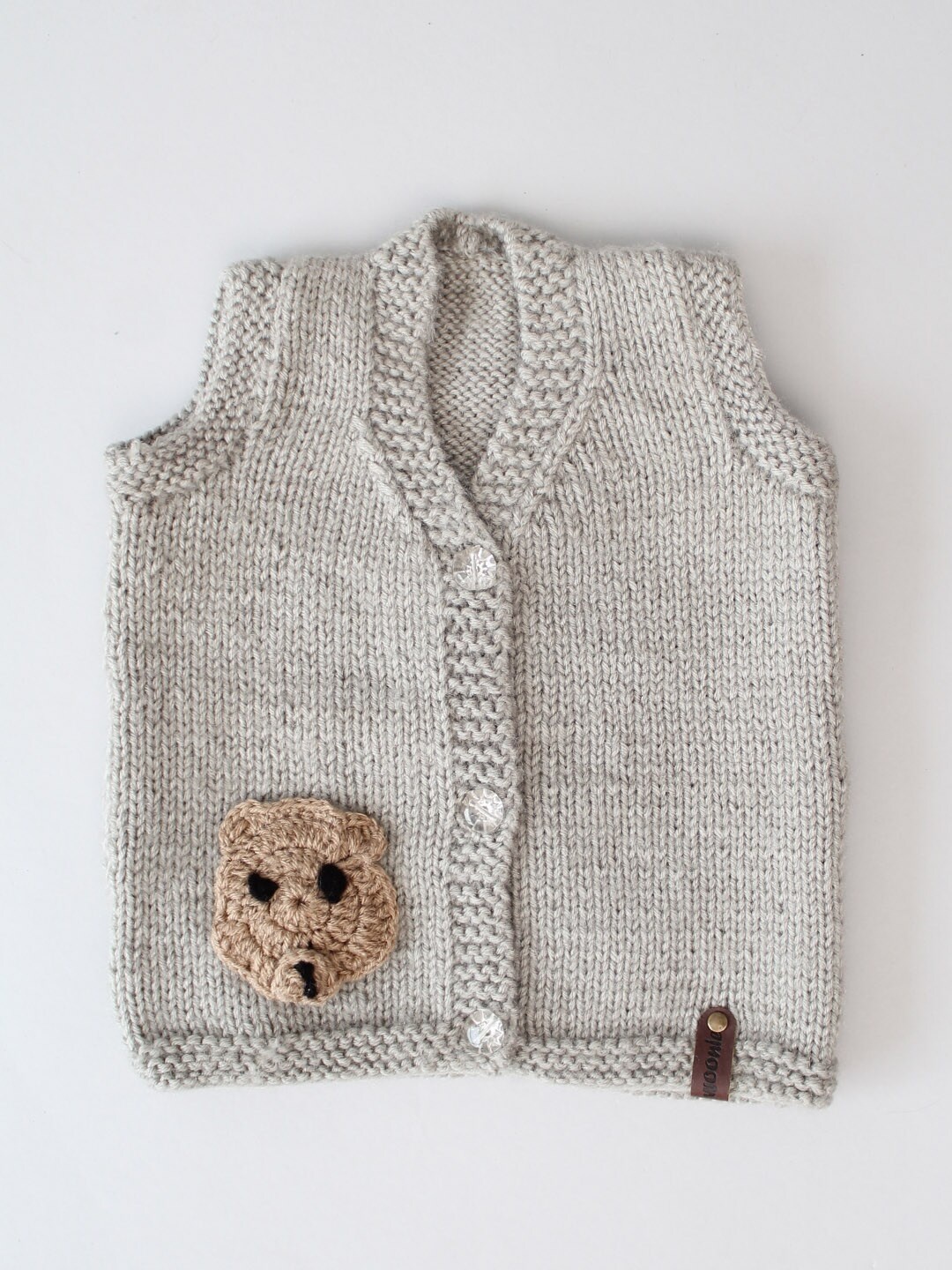 

Woonie Kids Acrylic Knitted Cardigan, Grey