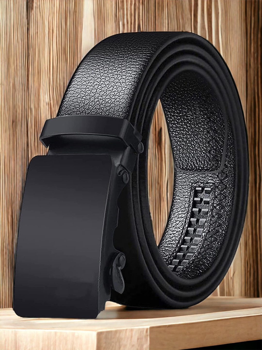 

Roadster Men Leather Textured Belts, Black