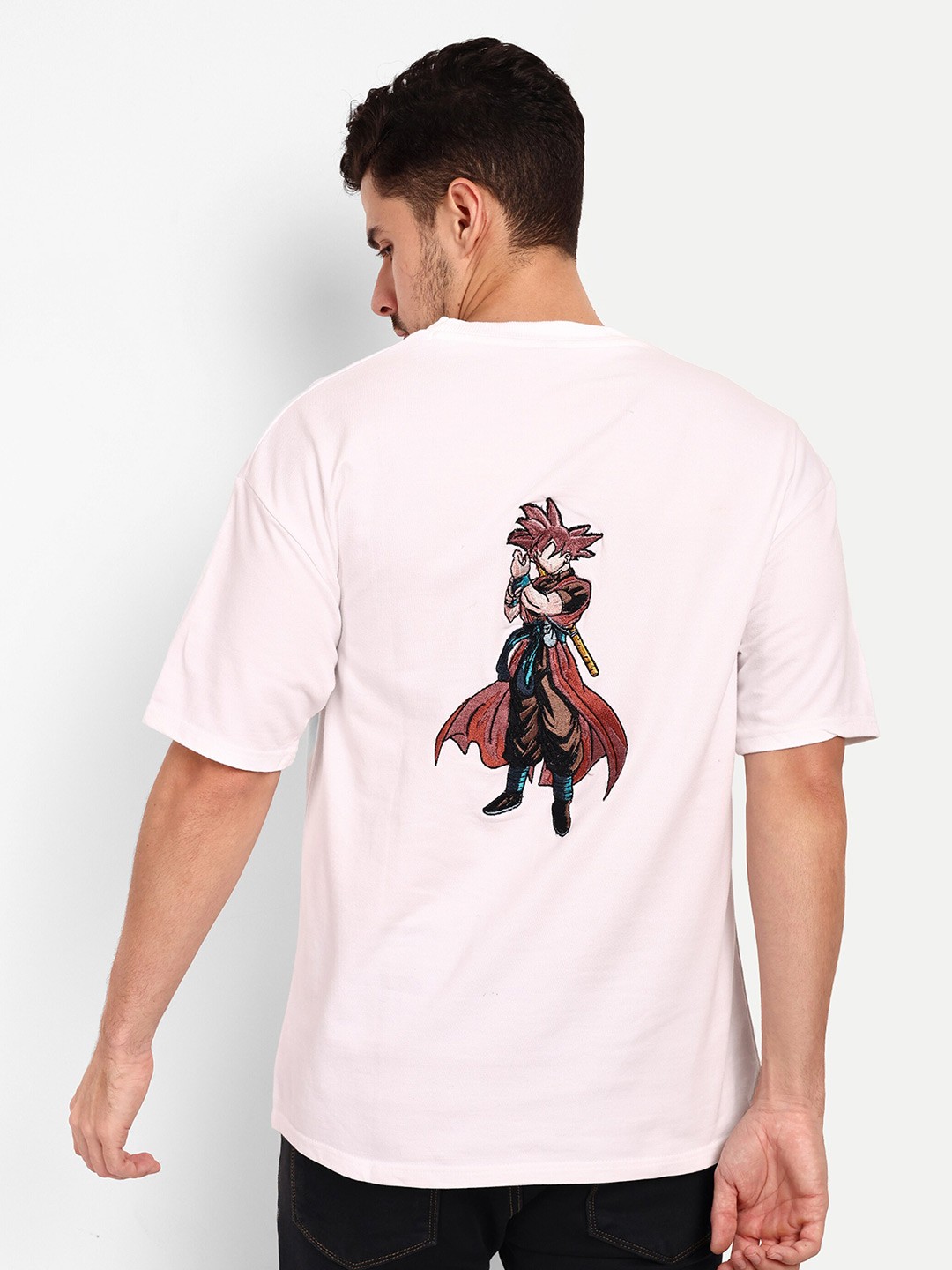 

BLURR DRAGAN BALL Embroidery oversized T-shirt, White