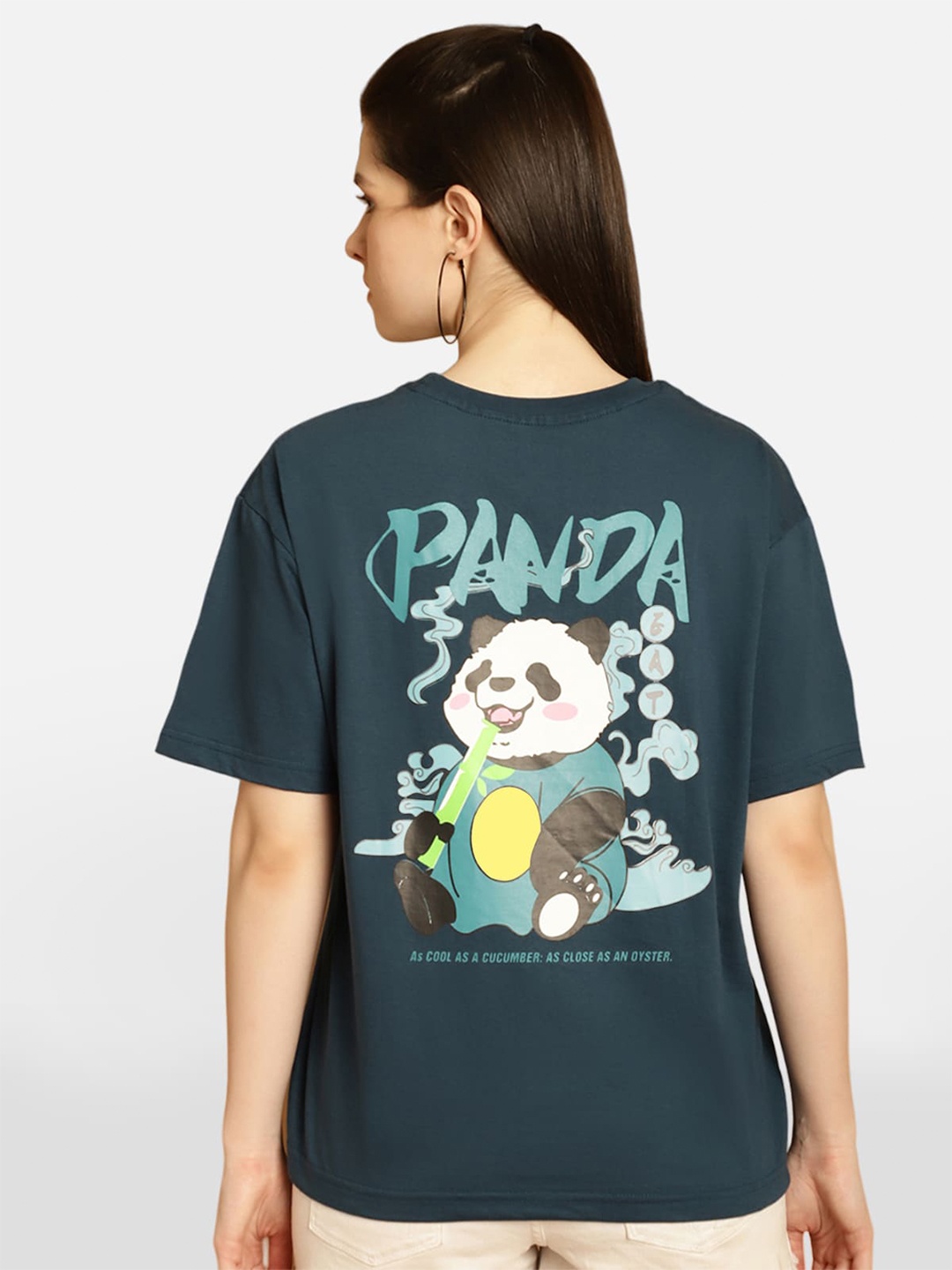 

BAESD Graphic Printed Drop-Shoulder Cotton Oversized T-shirt, Green