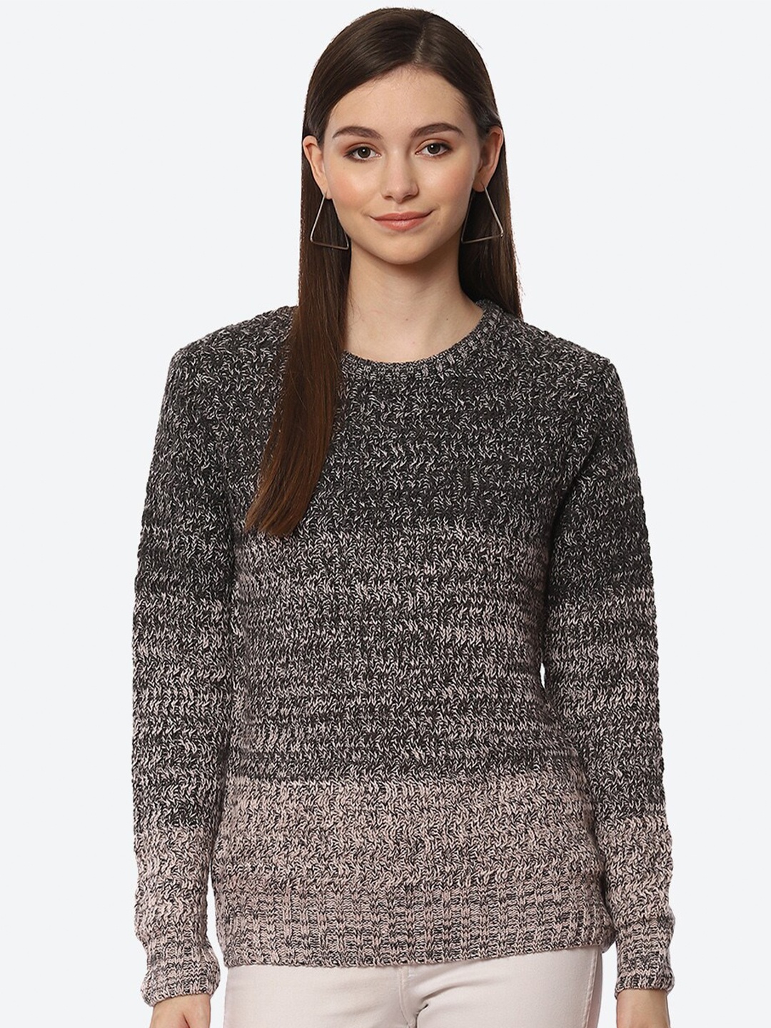 

2Bme Colourblocked Acrylic Pullover, Grey
