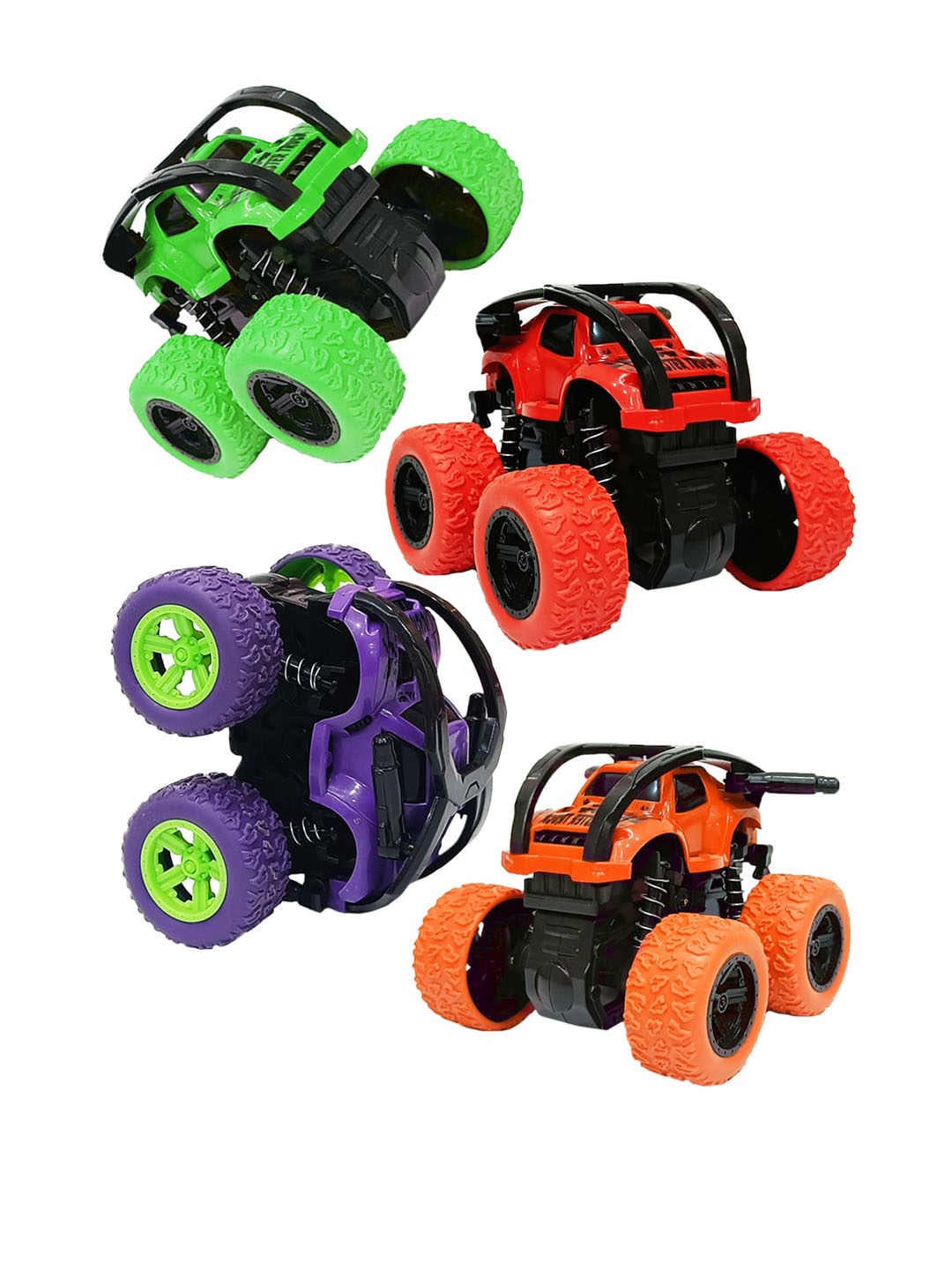 

WEMBLEY Kids Set Of 4 Monster Truck Tractor 4WD Toy Vehicles, Green