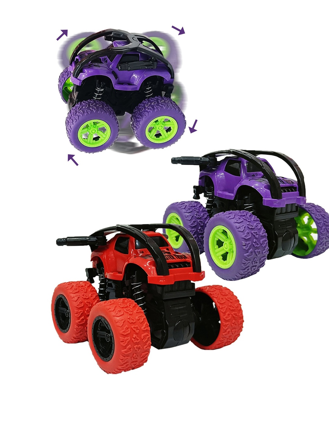 

WEMBLEY Kids 2-Pcs Hot Wheels Monster Truck Toy Vehicles, Red