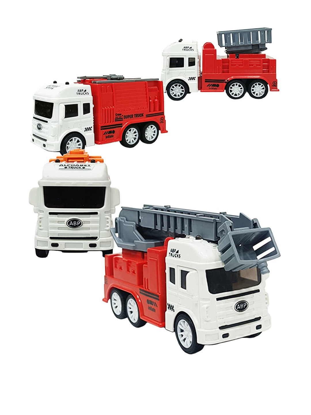 

WEMBLEY Kids 4-Pcs Fire Truck Playset Toy Vehicles, Red