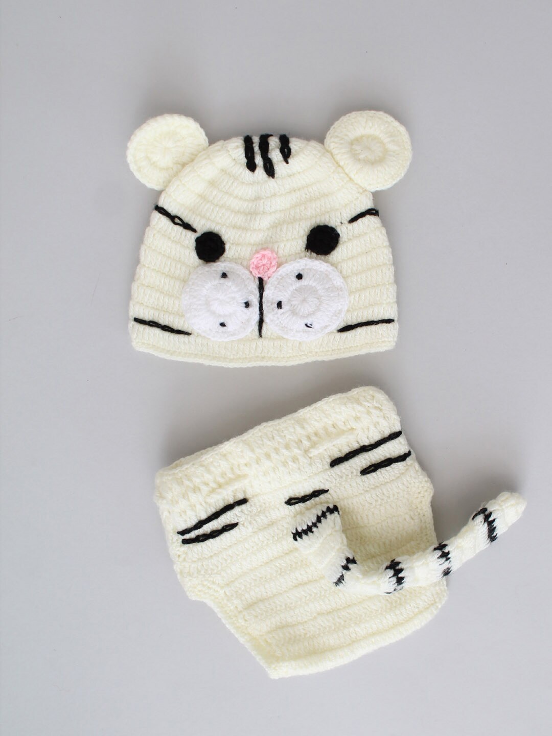 

Woonie Infant Kitty Costume Photo Prop Set, Cream