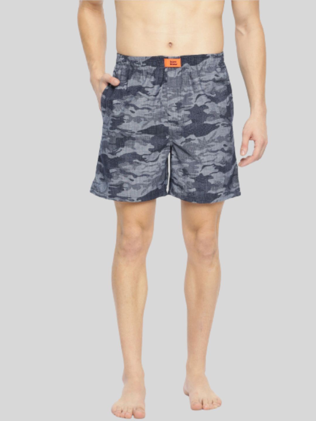 

Bareblow Men Camouflage Printed Cotton Boxers BBBX182S, Blue