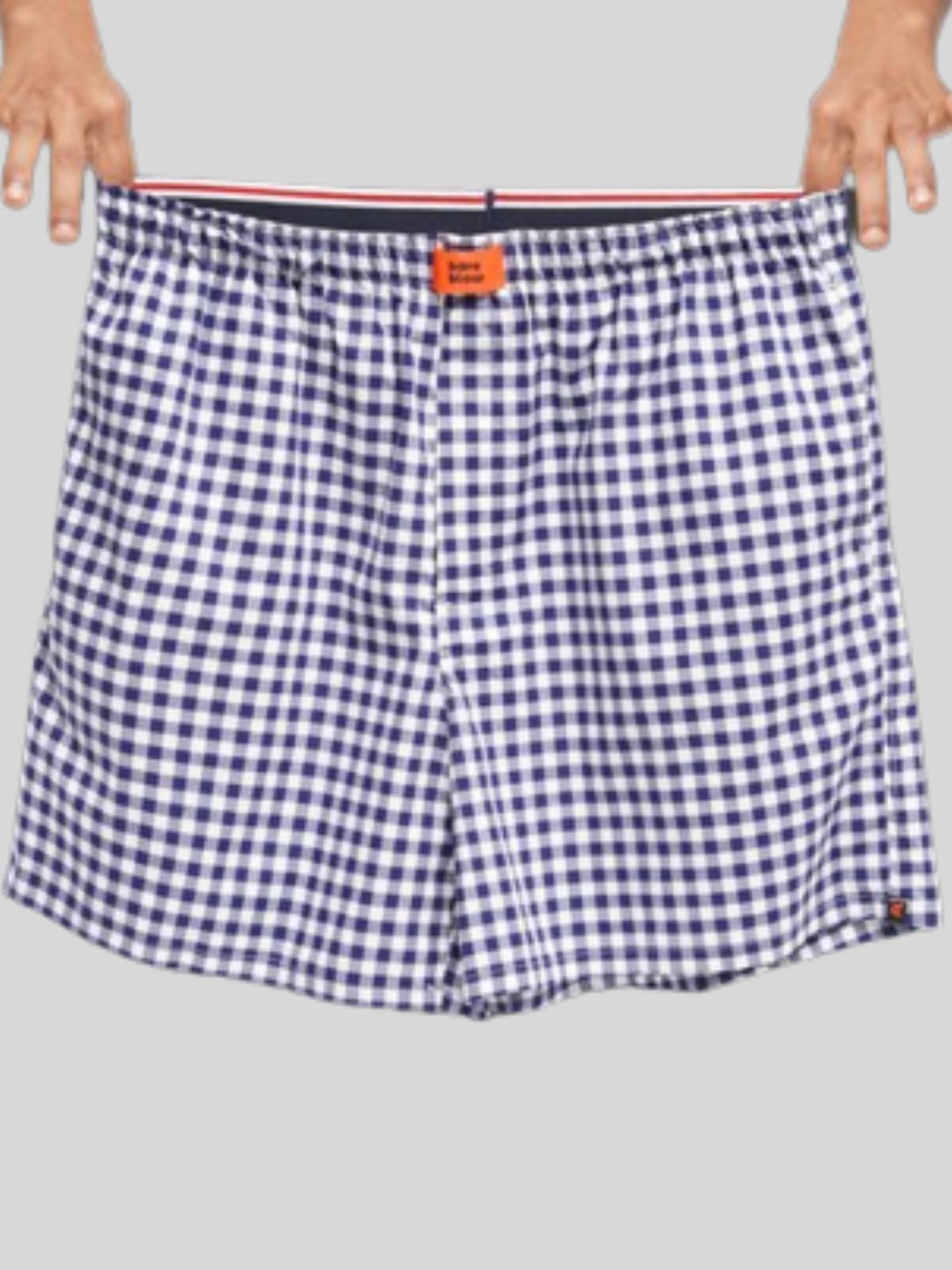 

Bareblow Checked Cotton Boxers BBBX176S, Blue