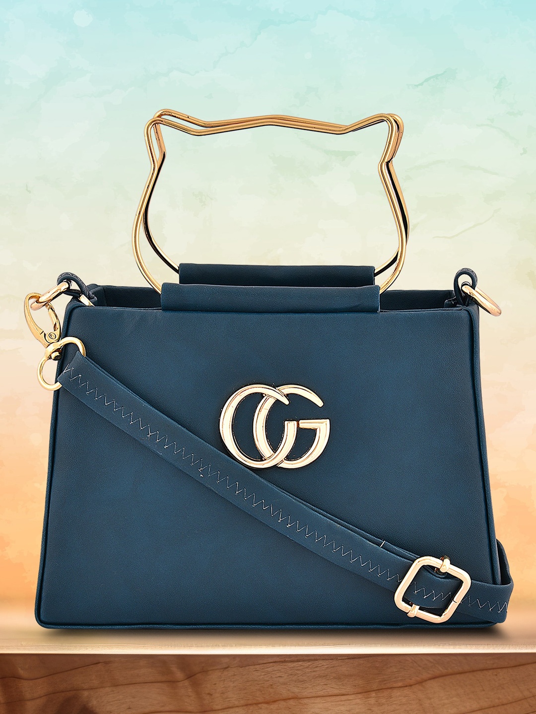 

LaFille Structured Handheld Bag, Navy blue