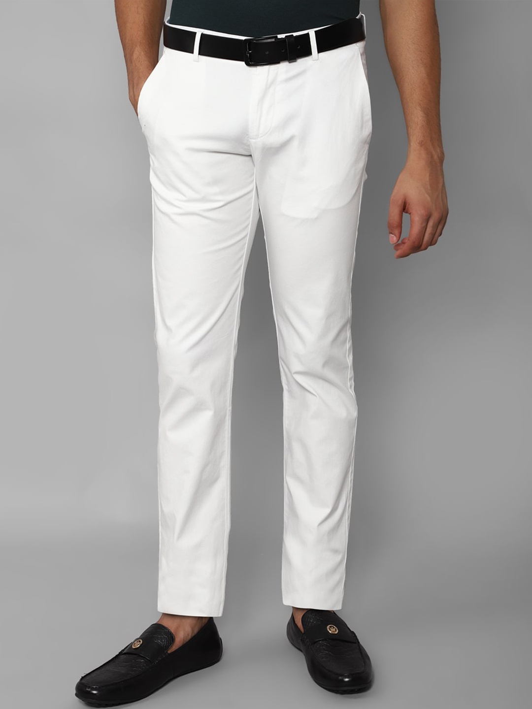 

Allen Solly Men Slim Fit Smart Trousers, White